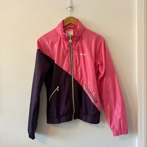 Reebok Jackets & Blazers - Reebok Vintage Pink and Red Zip Up Windbreaker Jacket